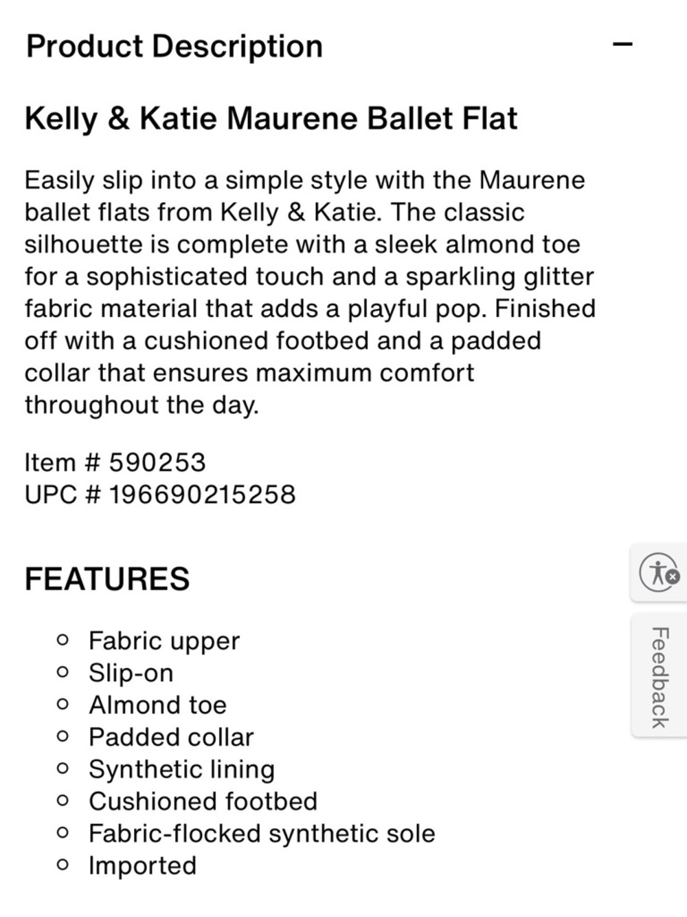 Kelly & Katie Maurene Black Ballet Flat Shoes from DSW Size 8.5 Medium - Picture 3 of 11